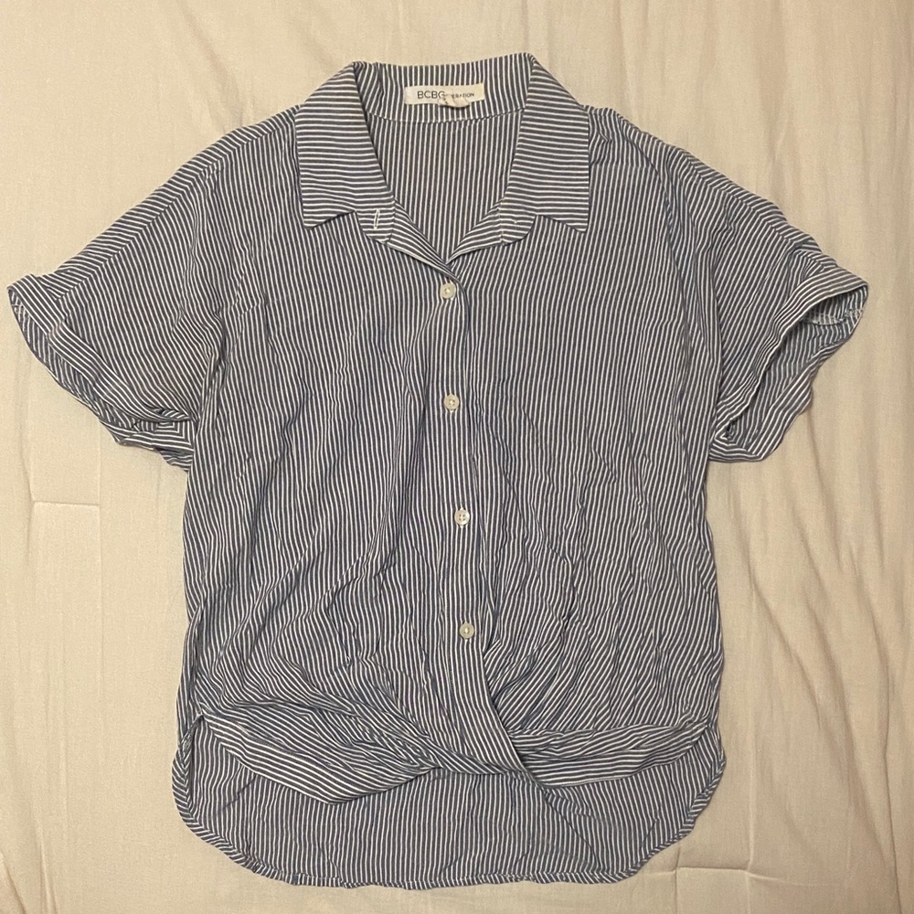 BCBG Striped Button-Up Shirt